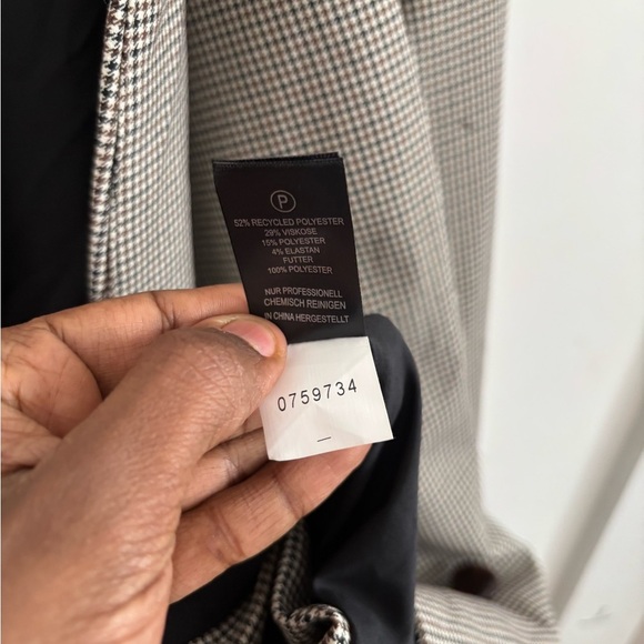 Rachel Zoe Blazer Womens XL Brown Houndstooth Double Breasted Oversized Workwear - Picture 4 of 6